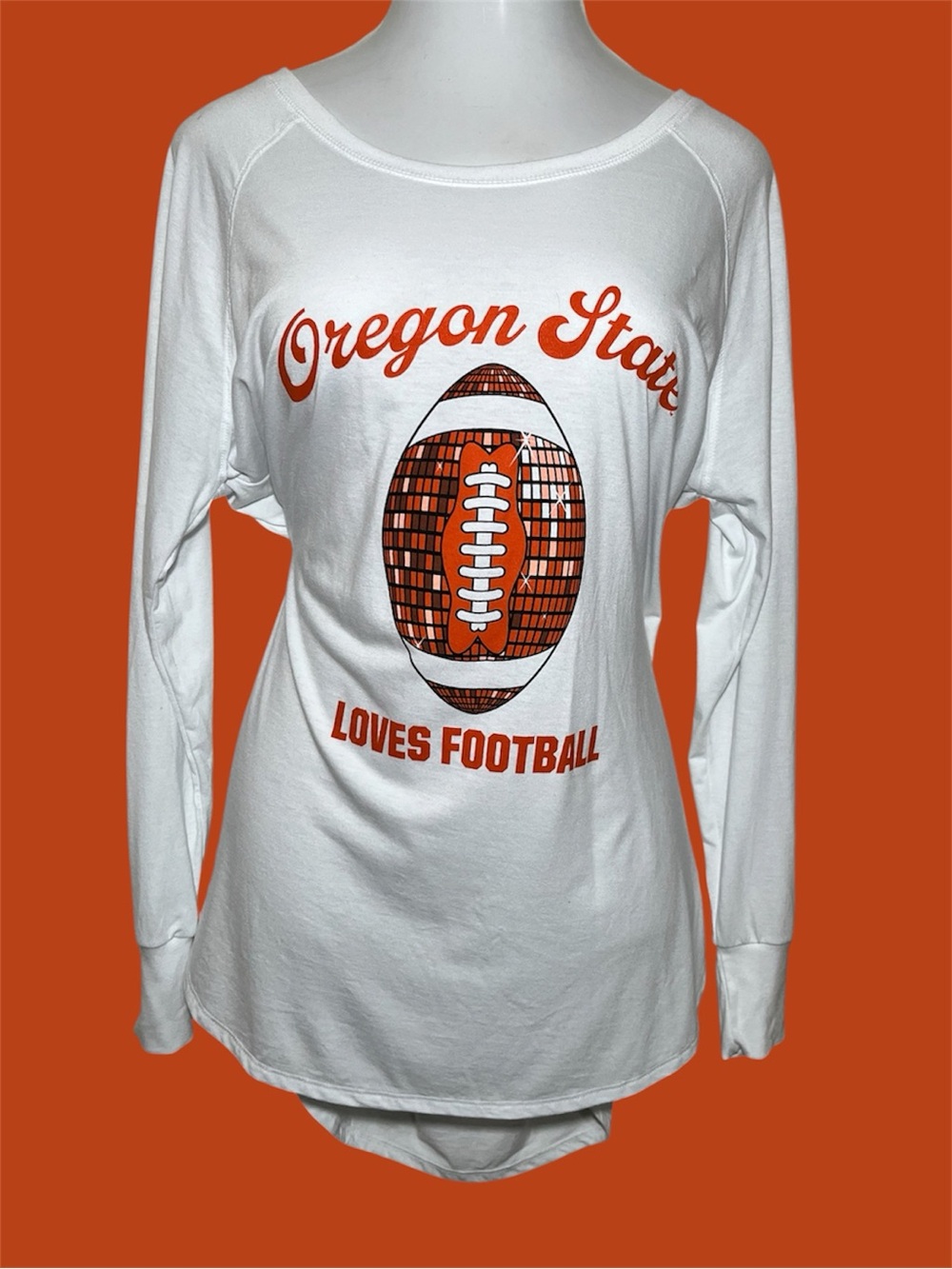 Oregon State McKenzie Sewon White Long-Sleeve Football Graphic Tee